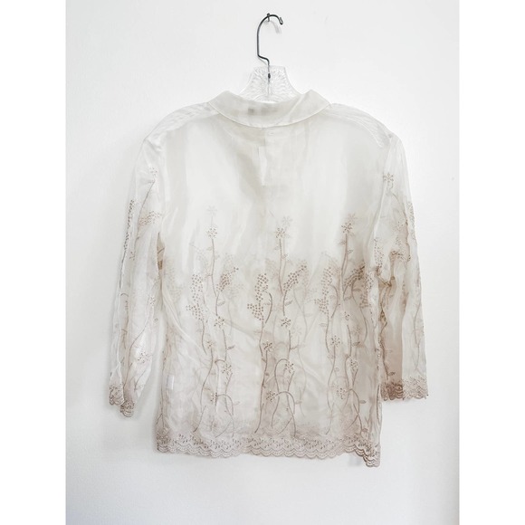 Vintage‎ Appraisal Sheer Embroidered Blouse - Picture 8 of 8